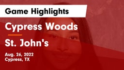 Cypress Woods  vs St. John's  Game Highlights - Aug. 26, 2022