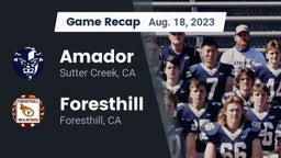 Recap: Amador  vs. Foresthill  2023