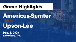 Americus-Sumter  vs Upson-Lee  Game Highlights - Dec. 8, 2020