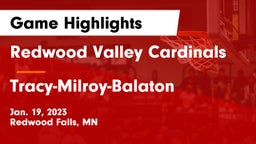 Redwood Valley Cardinals vs Tracy-Milroy-Balaton  Game Highlights - Jan. 19, 2023
