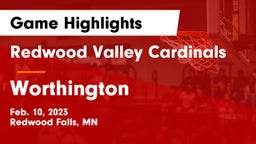 Redwood Valley Cardinals vs Worthington  Game Highlights - Feb. 10, 2023