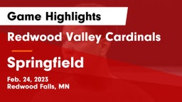Redwood Valley Cardinals vs Springfield  Game Highlights - Feb. 24, 2023