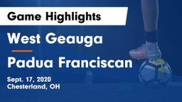 West Geauga  vs Padua Franciscan  Game Highlights - Sept. 17, 2020