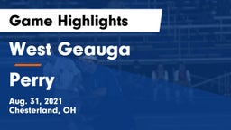 West Geauga  vs Perry  Game Highlights - Aug. 31, 2021