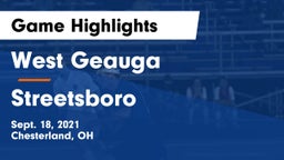 West Geauga  vs Streetsboro  Game Highlights - Sept. 18, 2021