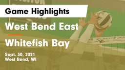 West Bend East  vs Whitefish Bay  Game Highlights - Sept. 30, 2021