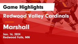 Redwood Valley Cardinals vs Marshall  Game Highlights - Jan. 16, 2024