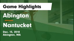 Abington  vs Nantucket  Game Highlights - Dec. 15, 2018