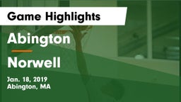 Abington  vs Norwell  Game Highlights - Jan. 18, 2019