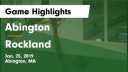 Abington  vs Rockland Game Highlights - Jan. 25, 2019