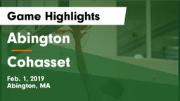 Abington  vs Cohasset  Game Highlights - Feb. 1, 2019