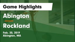 Abington  vs Rockland Game Highlights - Feb. 20, 2019