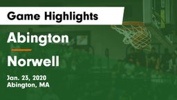 Abington  vs Norwell  Game Highlights - Jan. 23, 2020