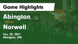 Abington  vs Norwell  Game Highlights - Jan. 20, 2021