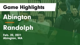 Abington  vs Randolph  Game Highlights - Feb. 20, 2021