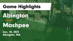 Abington  vs Mashpee  Game Highlights - Jan. 18, 2022