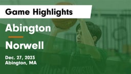 Abington  vs Norwell  Game Highlights - Dec. 27, 2023