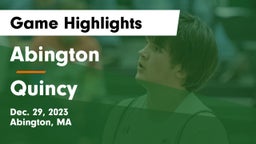 Abington  vs Quincy  Game Highlights - Dec. 29, 2023