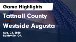 Tattnall County  vs Westside Augusta Game Highlights - Aug. 22, 2020