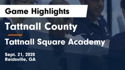 Tattnall County  vs Tattnall Square Academy  Game Highlights - Sept. 21, 2020