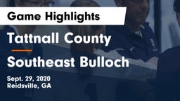 Tattnall County  vs Southeast Bulloch  Game Highlights - Sept. 29, 2020