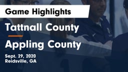 Tattnall County  vs Appling County  Game Highlights - Sept. 29, 2020