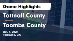 Tattnall County  vs Toombs County  Game Highlights - Oct. 1, 2020