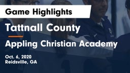 Tattnall County  vs Appling Christian Academy Game Highlights - Oct. 6, 2020