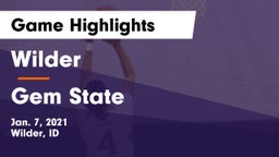 Wilder  vs Gem State Game Highlights - Jan. 7, 2021