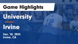 University  vs Irvine  Game Highlights - Jan. 10, 2024
