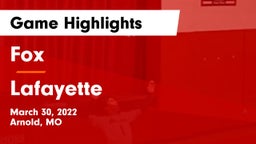 Fox  vs Lafayette  Game Highlights - March 30, 2022