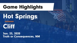 Hot Springs  vs Cliff   Game Highlights - Jan. 23, 2020