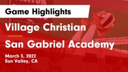 Village Christian  vs San Gabriel Academy Game Highlights - March 3, 2022