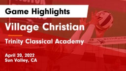 Village Christian  vs Trinity Classical Academy  Game Highlights - April 20, 2022