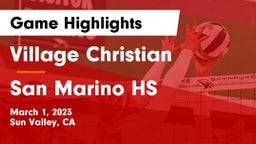 Village Christian  vs San Marino HS Game Highlights - March 1, 2023