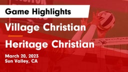 Village Christian  vs Heritage Christian   Game Highlights - March 20, 2023