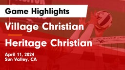 Village Christian  vs Heritage Christian   Game Highlights - April 11, 2024