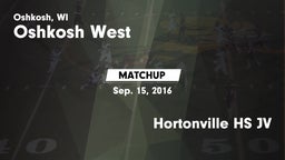 Matchup: Oshkosh West High vs. Hortonville HS JV 2016