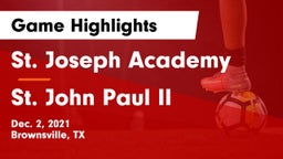 St. Joseph Academy  vs St. John Paul II  Game Highlights - Dec. 2, 2021