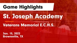 St. Joseph Academy  vs Veterans Memorial E.C.H.S. Game Highlights - Jan. 15, 2022