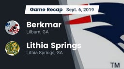 Recap: Berkmar  vs. Lithia Springs  2019