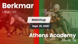 Matchup: Berkmar  vs. Athens Academy 2020