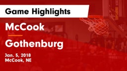 McCook  vs Gothenburg  Game Highlights - Jan. 5, 2018