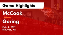 McCook  vs Gering  Game Highlights - Feb. 7, 2019