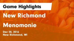 New Richmond  vs Menomonie Game Highlights - Dec 20, 2016
