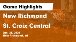 New Richmond  vs St. Croix Central  Game Highlights - Jan. 23, 2020