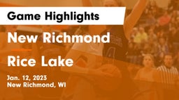 New Richmond  vs Rice Lake  Game Highlights - Jan. 12, 2023