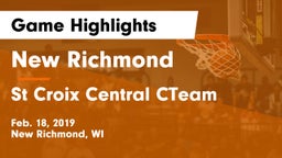 New Richmond  vs St Croix Central CTeam Game Highlights - Feb. 18, 2019
