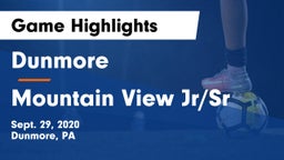 Dunmore  vs Mountain View Jr/Sr  Game Highlights - Sept. 29, 2020