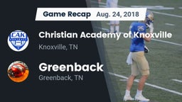 Recap: Christian Academy of Knoxville vs. Greenback  2018